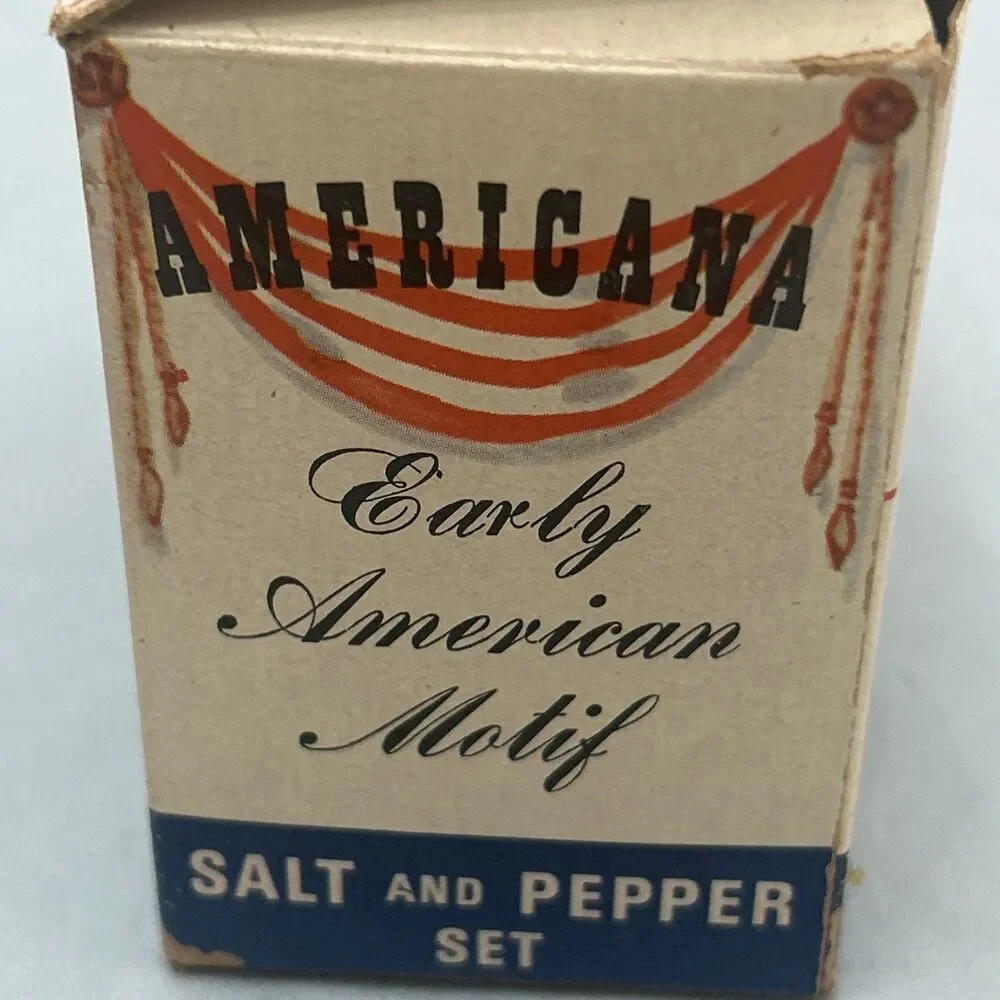 Vintage Americana Salt & Pepper Shakers Early American Motif Liberty Bell